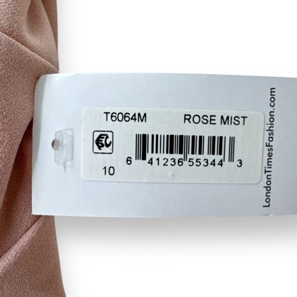 London Times Flounce Midi Twist Dress Rose Mist Wm Sz 10 NWT - Picture 7 of 7